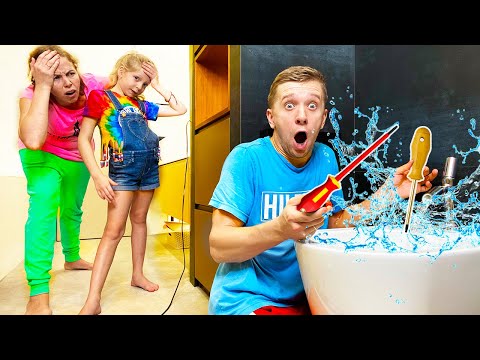 Что-то ПОШЛО Не ТАК? Папа Весь МОКРЫЙ! Кто в ЭТОМ ВИНОВАТ? Забавная иcтория от FAMILY BOX