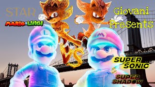 Star Mario And Star Luigi Vs Super Sonic And Super Shadow
