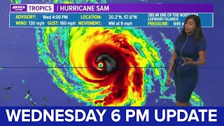 Wednesday 6 pm  Update: Tropical Storm Victor, Hurricane Sam updates