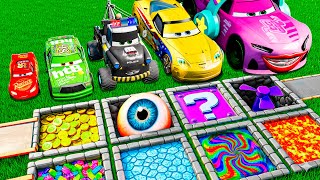 Can Lightning Mcqueen Survive The Rainbow, Lava, Ice & Lego Pits? Pixar Cars Beamng Drive