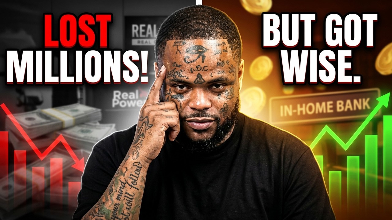 Derrick Grace II on The RealPower.TV Podcast with Kenn Dowell. Thumbnail reads: Lost millions, but got wise.