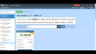 typing esperanto at 10ff 82 WPM