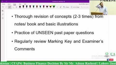CFAP 4 ICAP BFD Business Finance Decisions Revision & Question Solving techniques, Marking Scheme EC