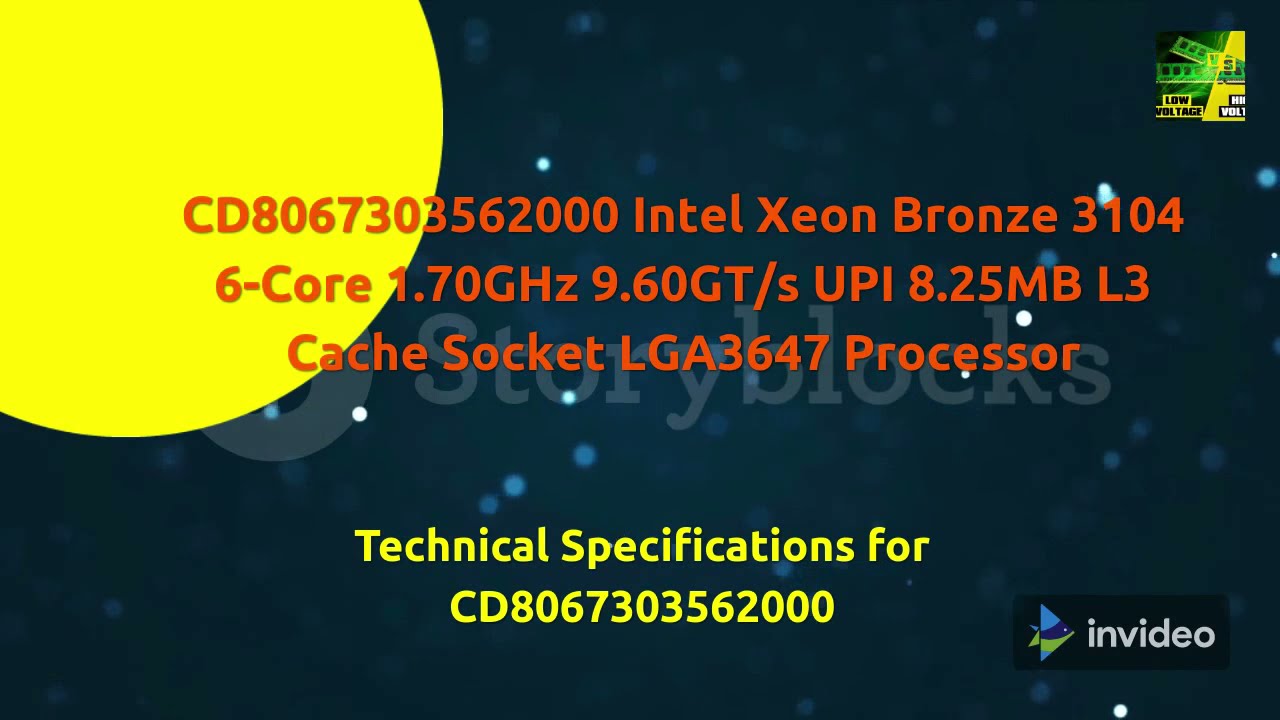 CD8067303562000 Intel Xeon Bronze 3104 6-Core 1.70GHz 9.60GT/s UPI 8.25MB L3 Cache Socket LGA3647
