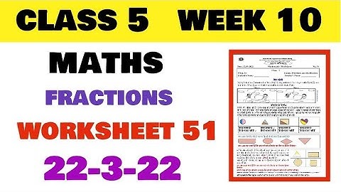 Class 5 Maths Week 10 worksheet 51 Maths सप्ताह 10 उत्तरसहित  class 5 Reading Campaignweek 10