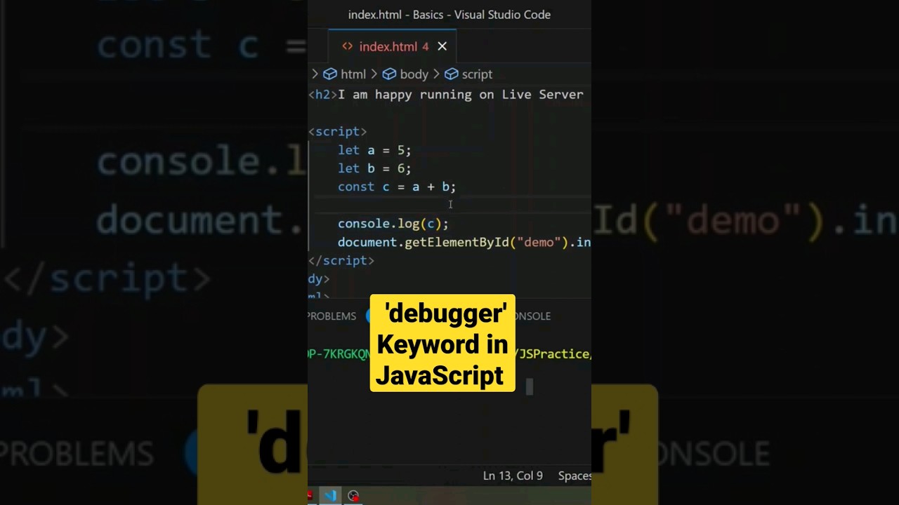 debugger Keyword in JavaScript