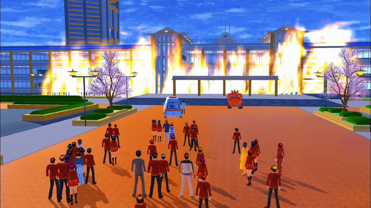 Cat Battler burned down the school🏫🔥||EP 35 #sakuraschoolsimulator#shortfilm #trending#sss#fyp