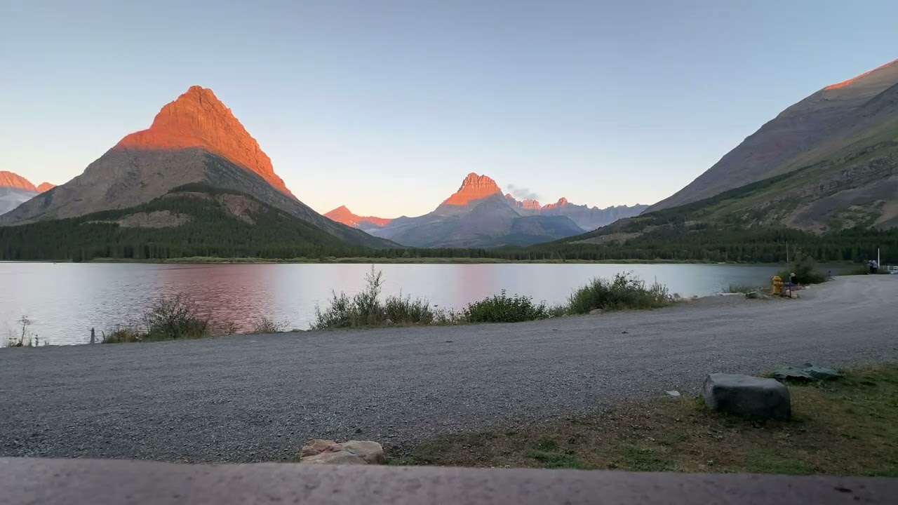 Glacier National Park, Many Glacier Hotel Sunrise