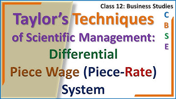 Taylor’s Techniques of Scientific Management, Differential Piece Wage Piece Rate System