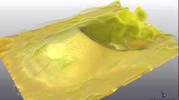 Numerical simulation of barchanoid dune with blowing sand from teh crests