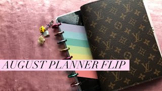 August 2020 Planner Flip Through ★ Louis Vuitton Desk Agenda Theme ★ Classic Size Happy Planner