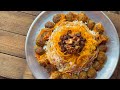 Persian Reshteh Polo (noodle and rice) recipe with spicy meatballs