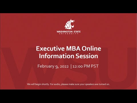 WSU Summer 2022 Executive MBA Online Information Session