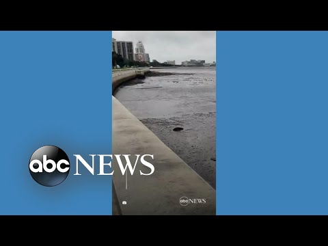 Water recedes from Tampa Bay