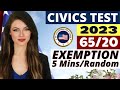 2023 Official 65/20 Exemption 20 Random Civics Test Questions | US Citizenship | USCIS, Easy Answers