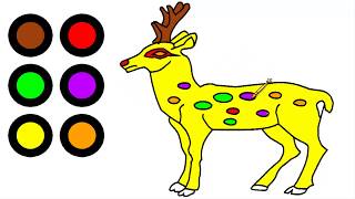 Let's Draw the Deer and Color it! We learn colors! Little Kids Channel #LearningColors