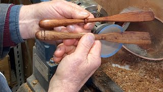 Richard Raffan turns two forest sheoak spatulas