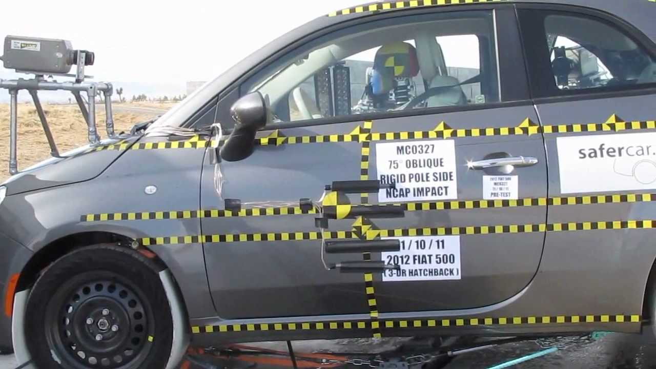 Fiat 500 NHTSA Side Pole Crash Test YouTube
