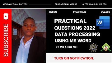 Practical Question on Microsoft Word | Part 1 | WAEC | NECO