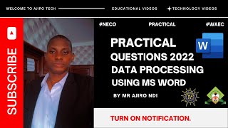 Practical Question on Microsoft Word | Part 1 | WAEC | NECO