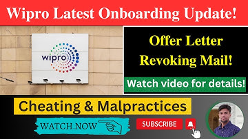 Wipro Offers Letter Revoking Mail | wipro onboarding update | Wipro termination mail | Watch Now!✔️
