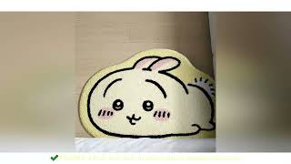 Chiikawa Cartoon Rug Anime Hachiware Usagi Plush Floor Mat Bathroom Non-Slip Carpet Car Cushion Soft screenshot 2