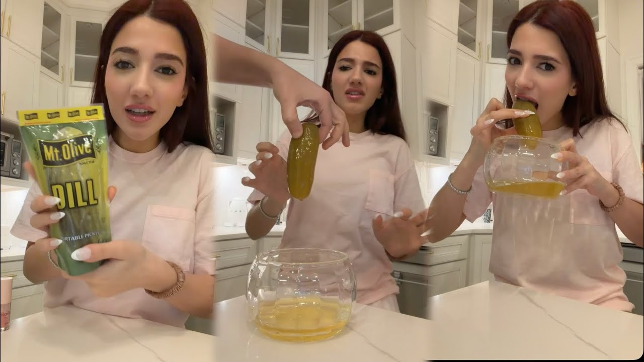 نارين بيوتي تجرب مخلل الخيار في امريكا (ردة فعلها 😁) 