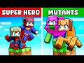 SUPERHERO vs MUTANT One Chunk in Minecraft!