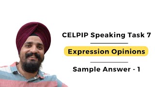 CELPIP Speaking  | Task 7 - Expression Opinions| Sample Answer 1 #celpipspeaking