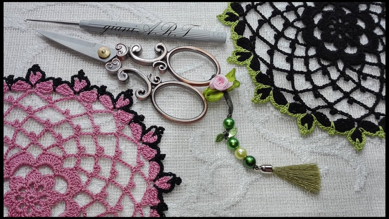 Lace Doily Crochet Romantic pattern | Crochet picot flower Doily