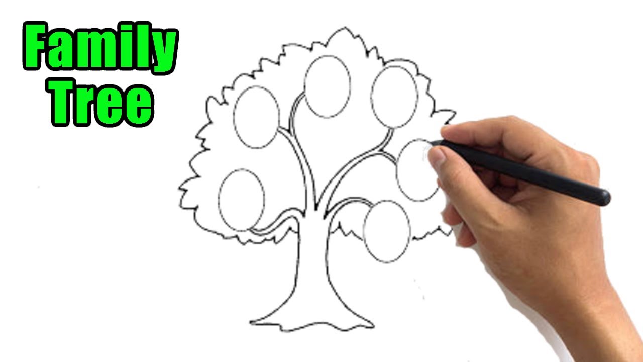 Family tree colorful sketch. flat design graphic design element • wall  stickers season, growth, vector | myloview.com