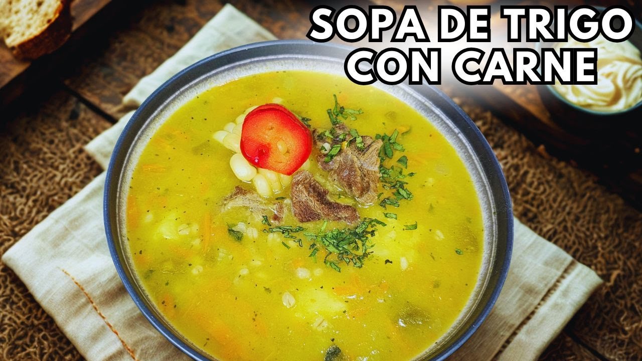 Sopa de Trigo con Carne, Receta peruana