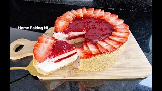 No Bake/ No Flour/ No Egg Strawberry Cheesecake / Super Easy And Delicious