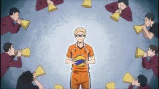 Tsukishima trolling Inarizaki's cheer squad (turn on subtitles)