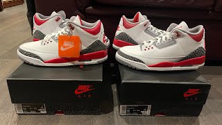 Air Jordan 3 Fire Red OG Retail vs UA Comparison Review!👀🔥 #airjordan