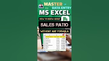 Calculate Sales RATIO in SECONDS Without Any Formula! #excel