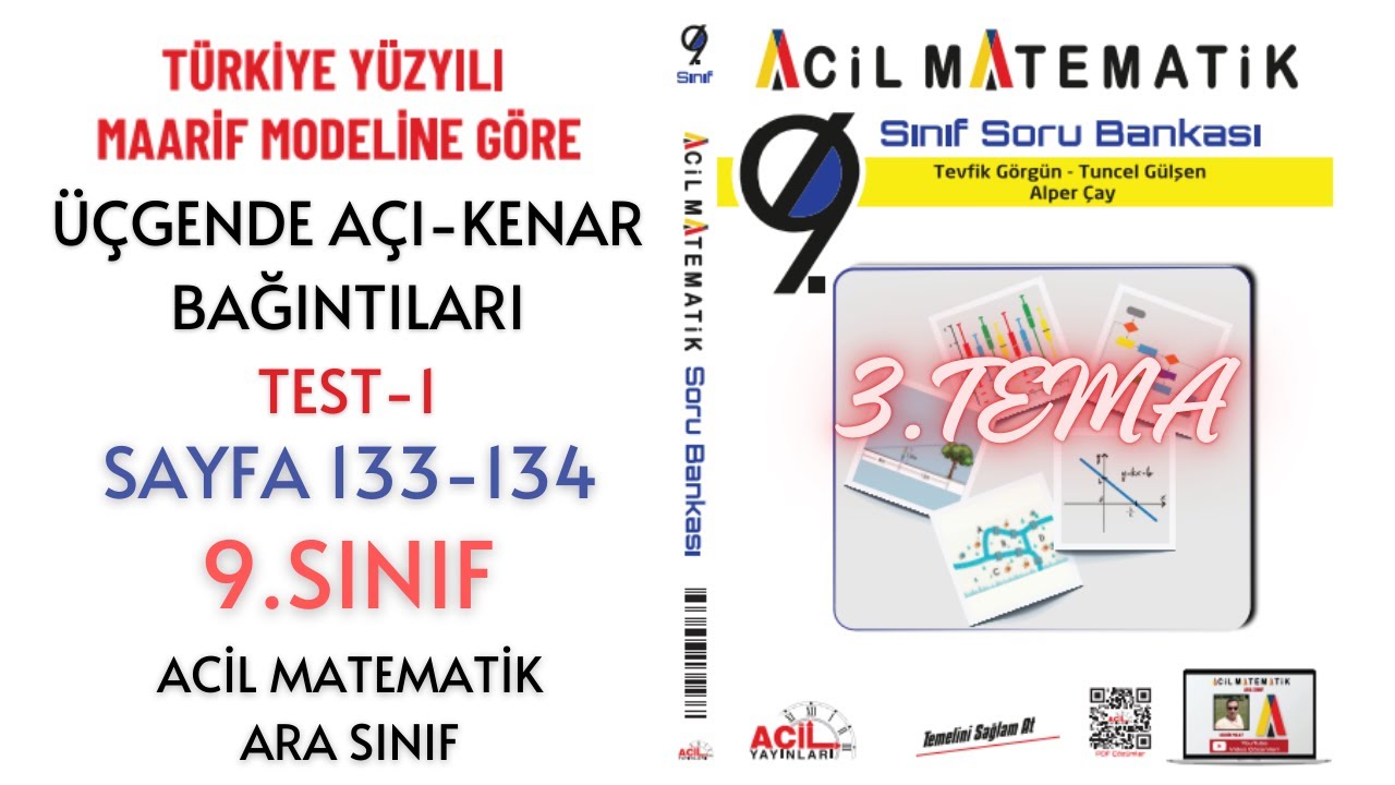 9.Sınıf Soru Bankası Üçgende Açı-Kenar Bağıntıları Test-1 (Sayfa 133-134)