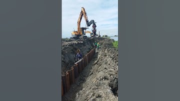 Pile driving of Steel Sheetpiles for Flood Control Project in Pampanga