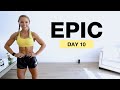 Day 10 of epic  30 min full body burpee hiit workout no repeat
