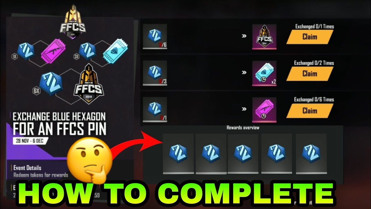 How To Get Blue Hexagon Token in Free Fire | How To Collect Blue Hexagon Token ? Free Fire New Event
