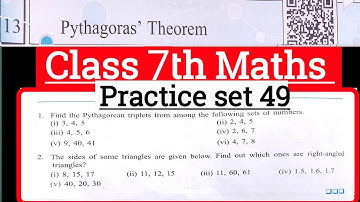 Class 7th maths practice set 49 | Chapter 13 | Pythagoras theorem | Maharashtra State board