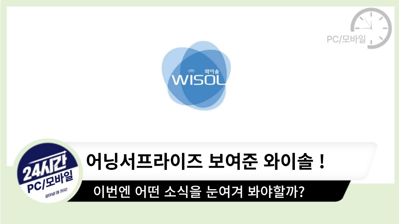 어닝서프라이즈 보여준 와이솔 ! 기업분석 !