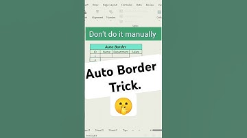 Excel Auto Border Shortcut #learnwithme #shorts #youtubeshorts