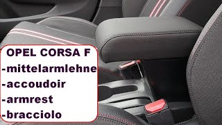 Adjustable in length armrest with storage for Opel Corsa F (2019>)