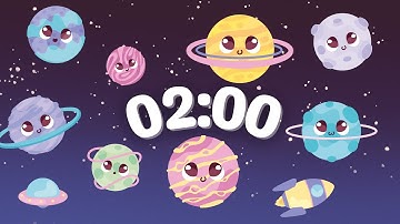 🚀 2 Minute Classroom Timer 🪐 Galaxy Theme (Cute Planets｜Calm Music｜Alarm｜Science Countdown)⋆⭒˚.⋆🔭