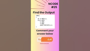 NCODE #25 | Find the output | Comment your Answer Below | #coding #ncodeseries #ncode #coding #code.