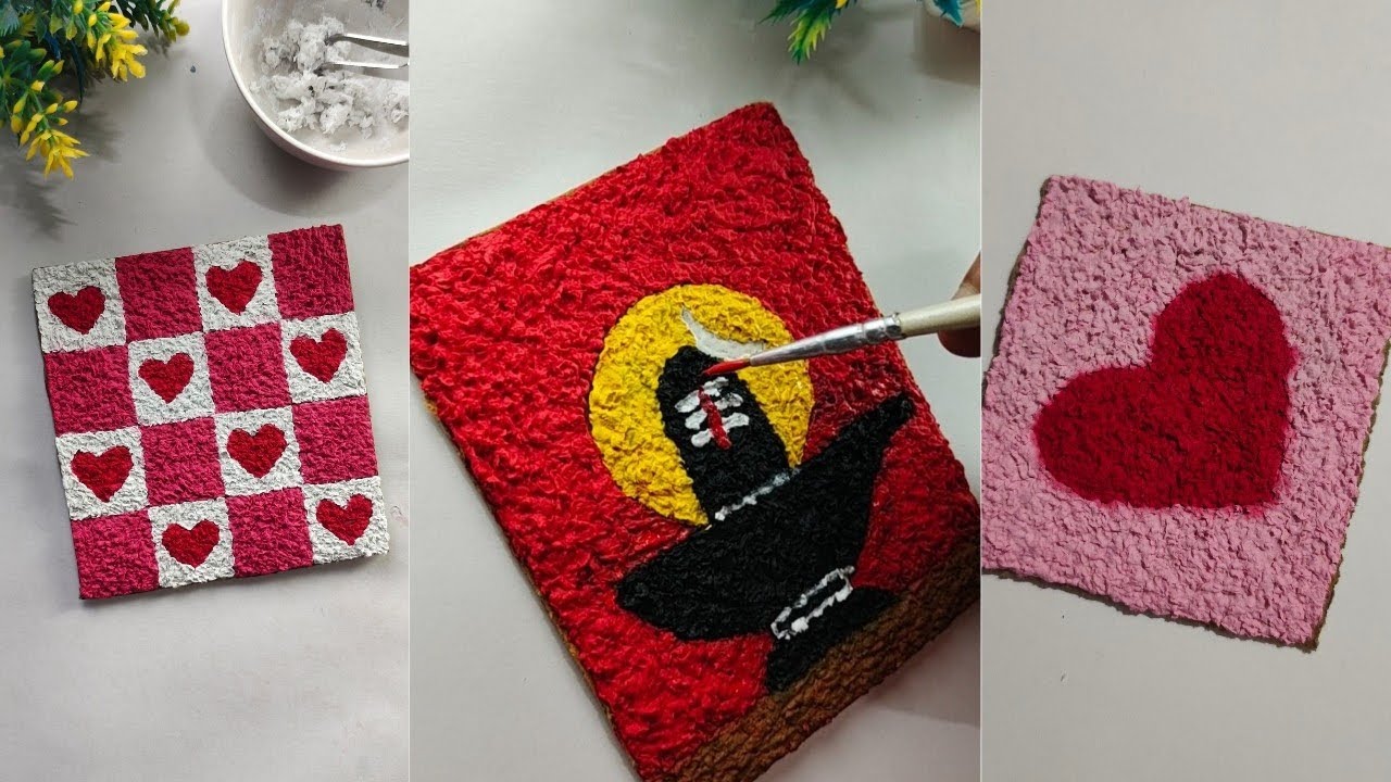 Top 3 tissue paper art ideas || Easy painting with tissue paper - YouTube