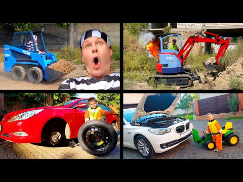 Tractor and Cars is broken funny compilation - Dima Kids TV
