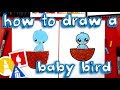 How to draw baby bird with shapes for young artists