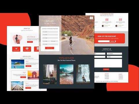 Complete Responsive Tours & Travel Website Design Using [ HTML CSS JQUERY ] | Simple Tourism Website